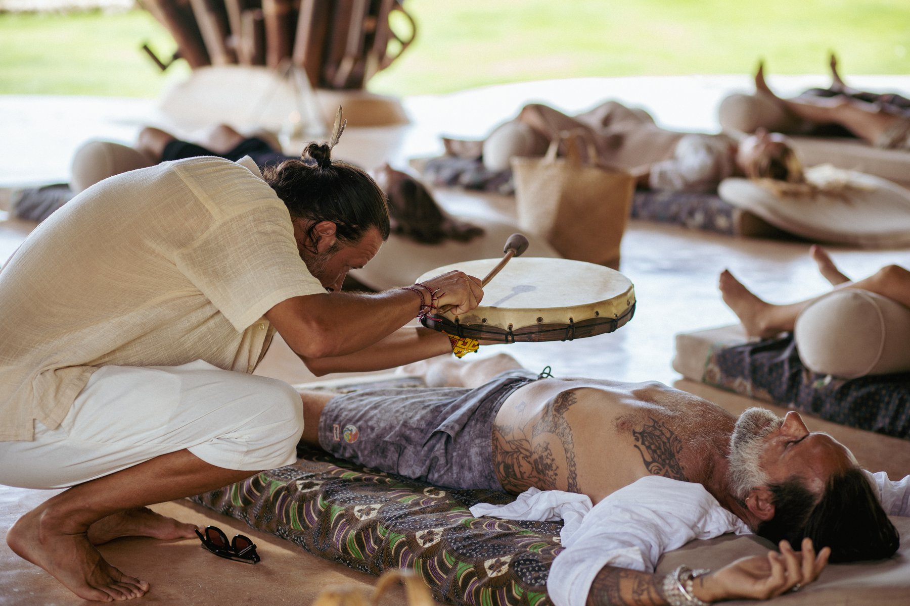 Sound healing with drum