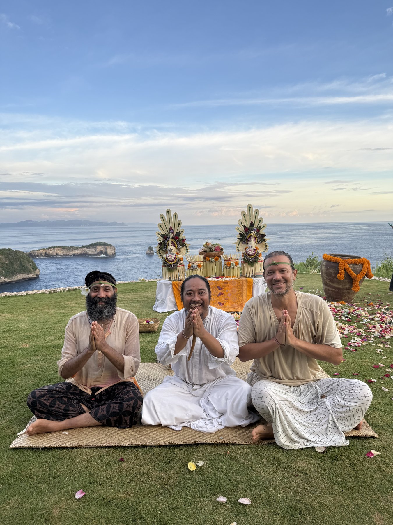 Ceremony with Balinese spiritual leaders