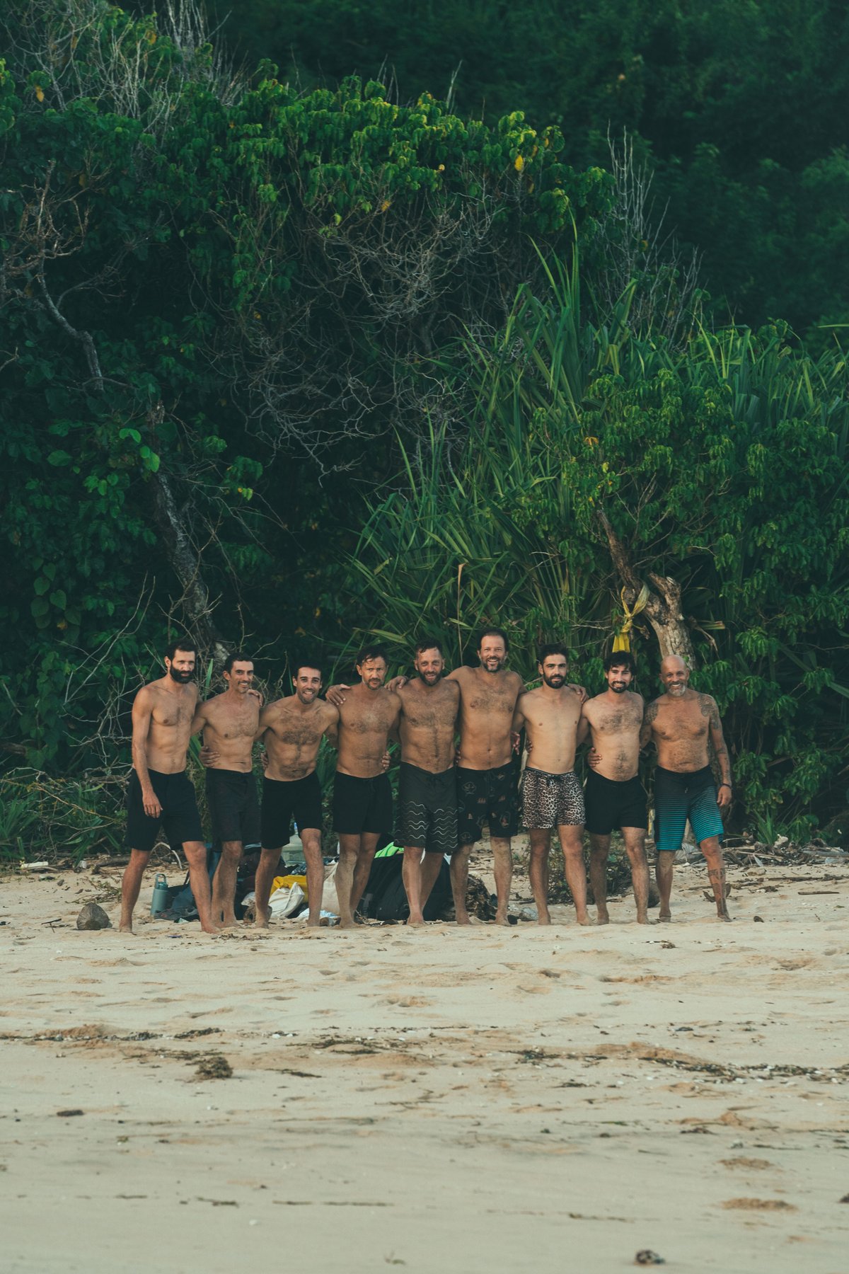 Men's group on the beach
